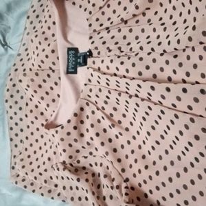 Enfocus Studio Short Sleeve Bubblegum Pink Polka Dot Dress